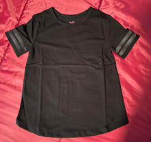 Load image into Gallery viewer, sequin sleeve black T-shirt
