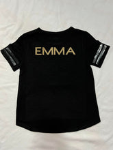 Load image into Gallery viewer, sequin sleeve black T-shirt
